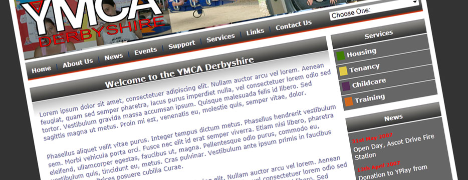 YMCA Derbyshire Website Design
